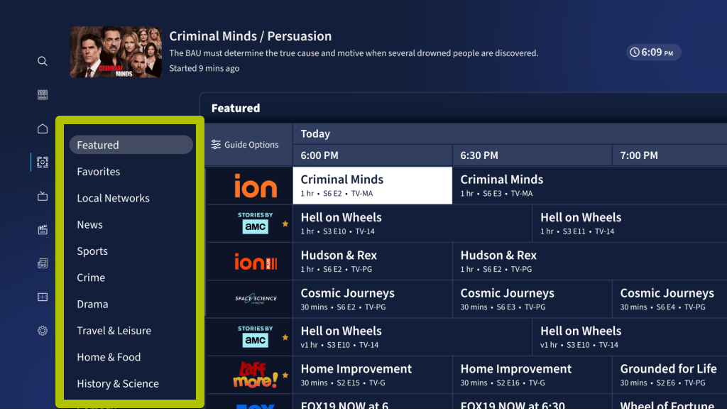 Tablo Category View Live TV 