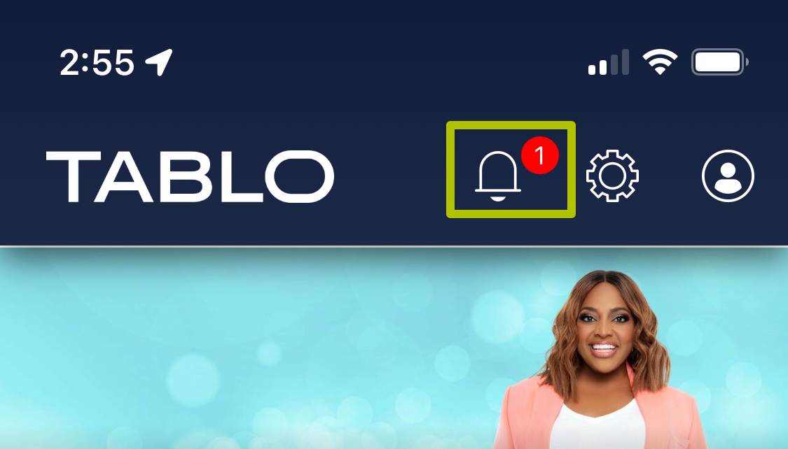 tablo message center notificiation