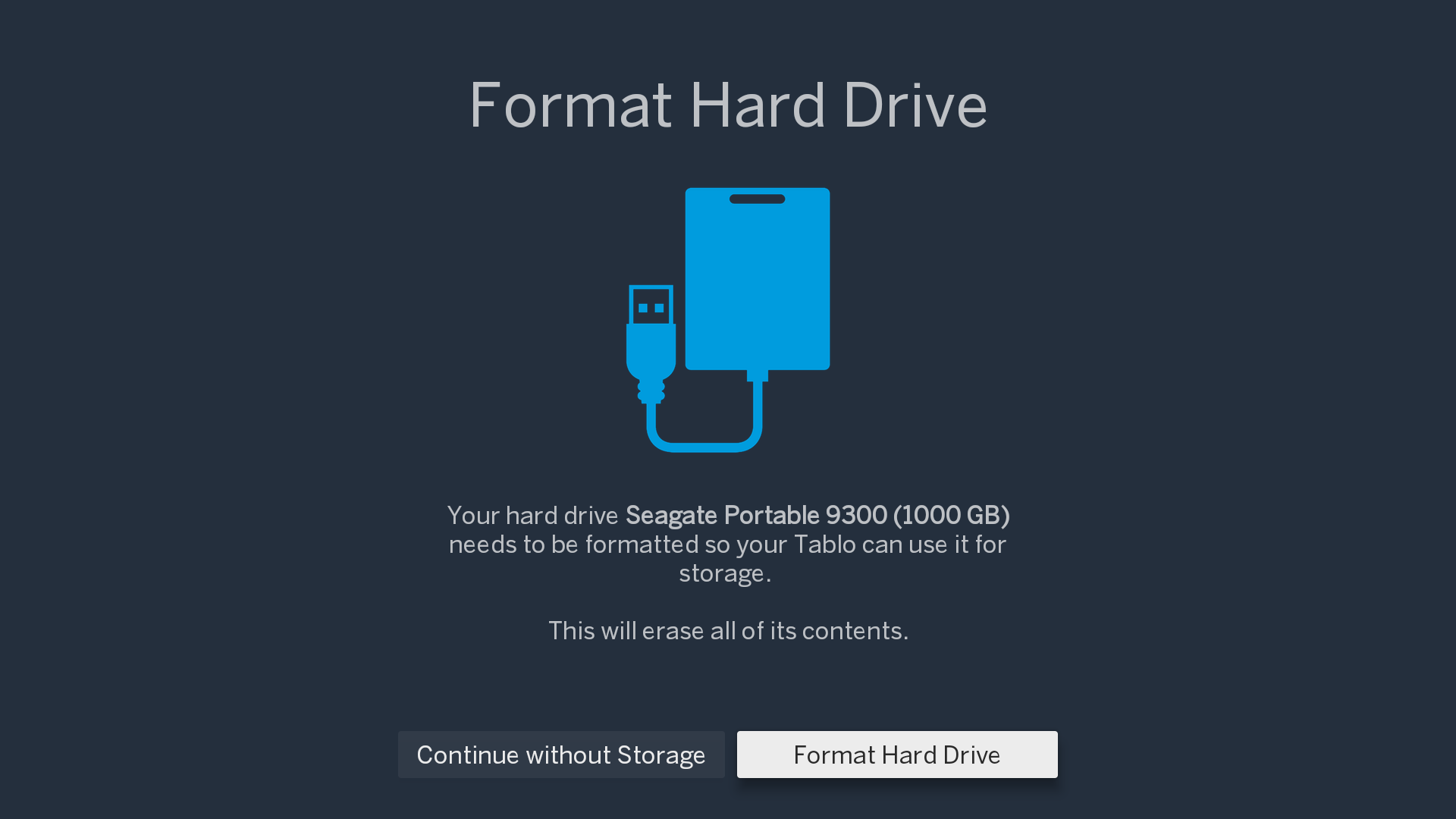 how to format seagate drive for tablo